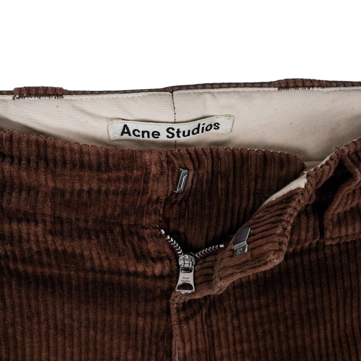 Acne Studios Brown Velvet Wide Wale Straight Trousers Pants — photo 5