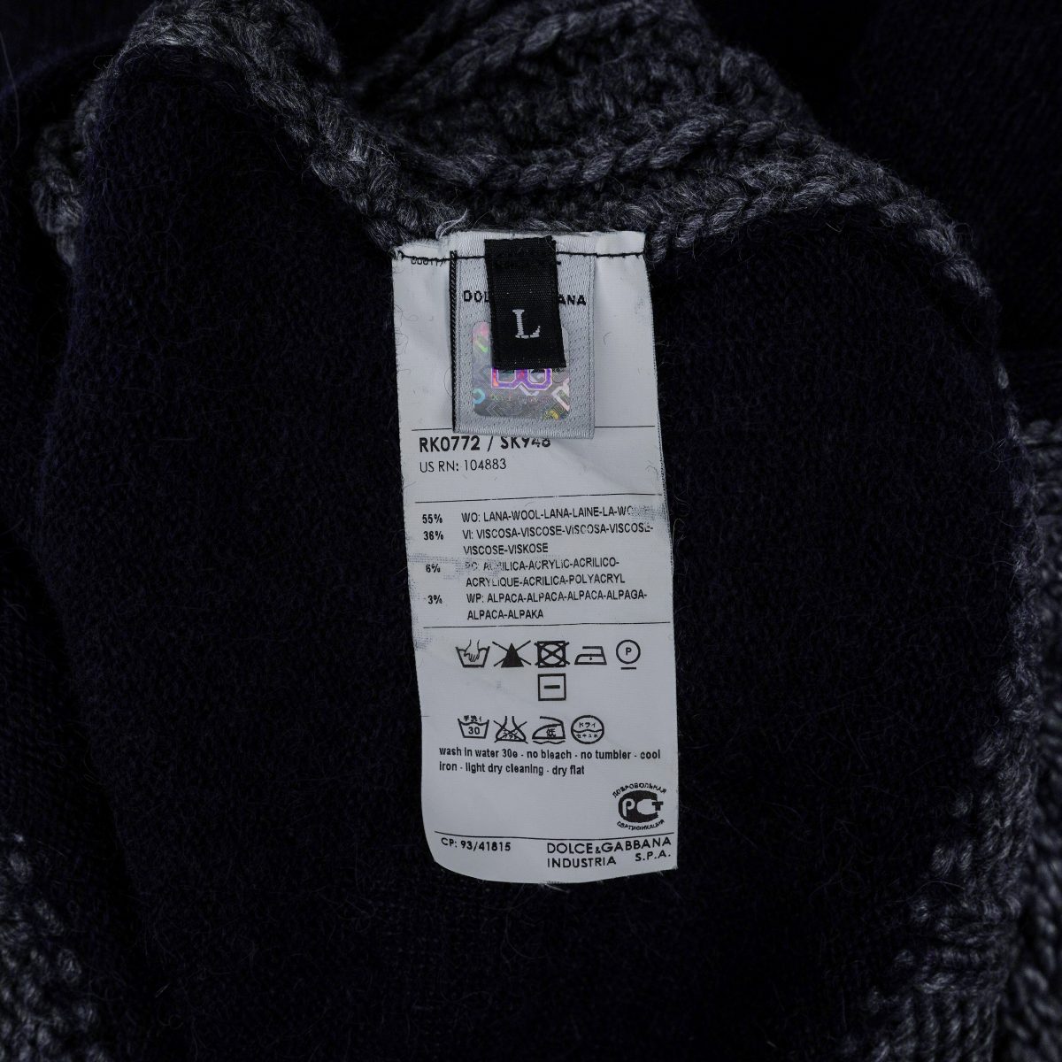 Dolce Gabbana Black Gray Wool Blend Knit Turtleneck Sweater — photo 8