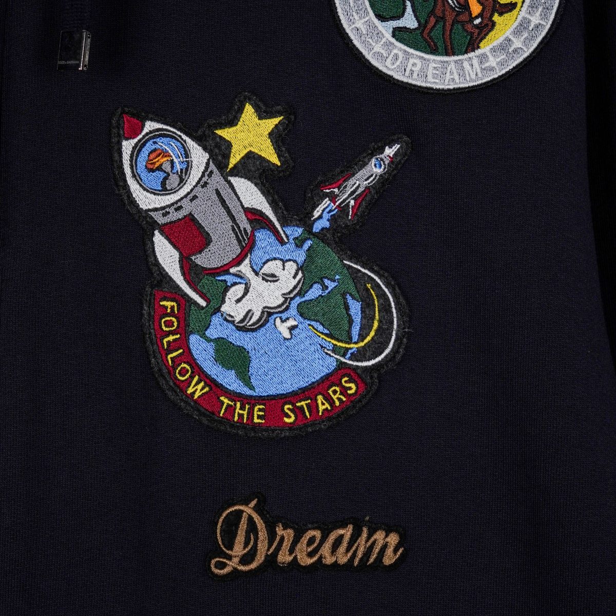 Dolce Gabbana Navy Tab Logo Embroidered Hoodie Sweatshirt — photo 7