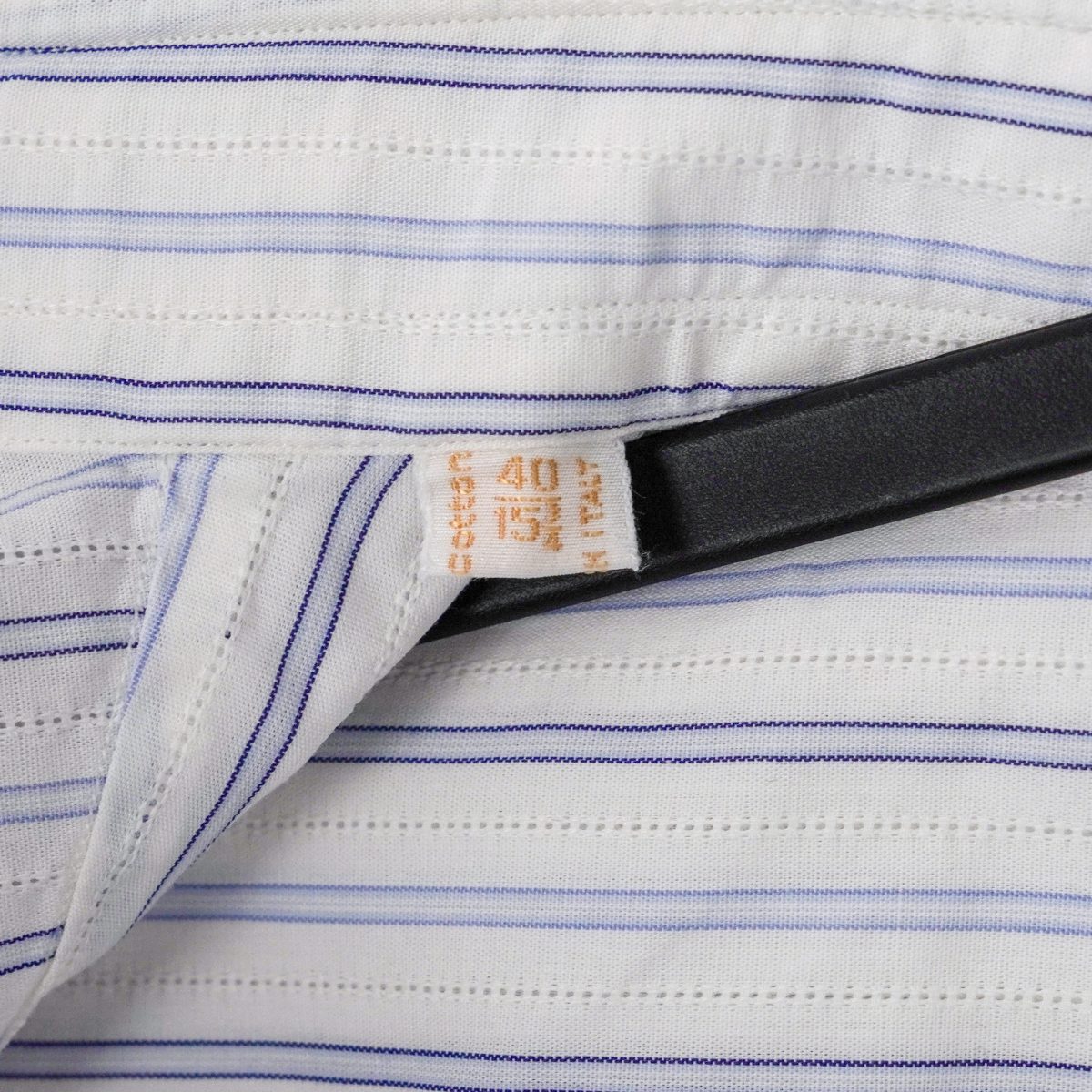 Brioni White Blue Striped Short Sleeve Button Up Dress Shirt — photo 7