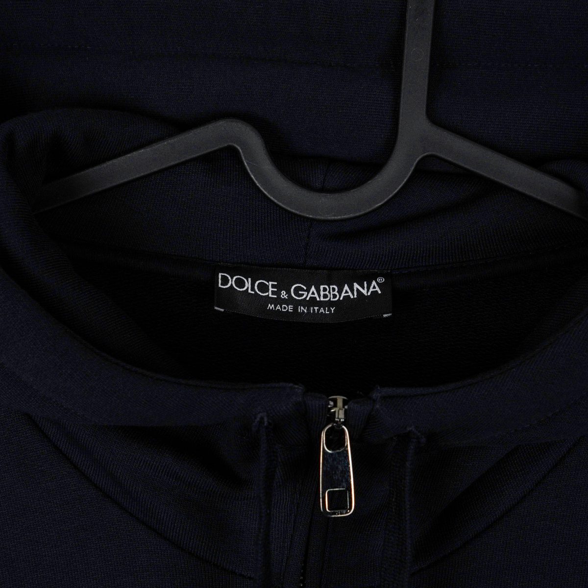 Dolce Gabbana Navy Tab Logo Embroidered Hoodie Sweatshirt — photo 5