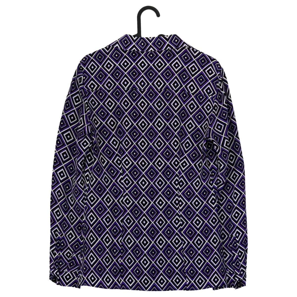 Prada Milano SS12 Purple Silk Geometric Pattern Womens Shirt — photo 2