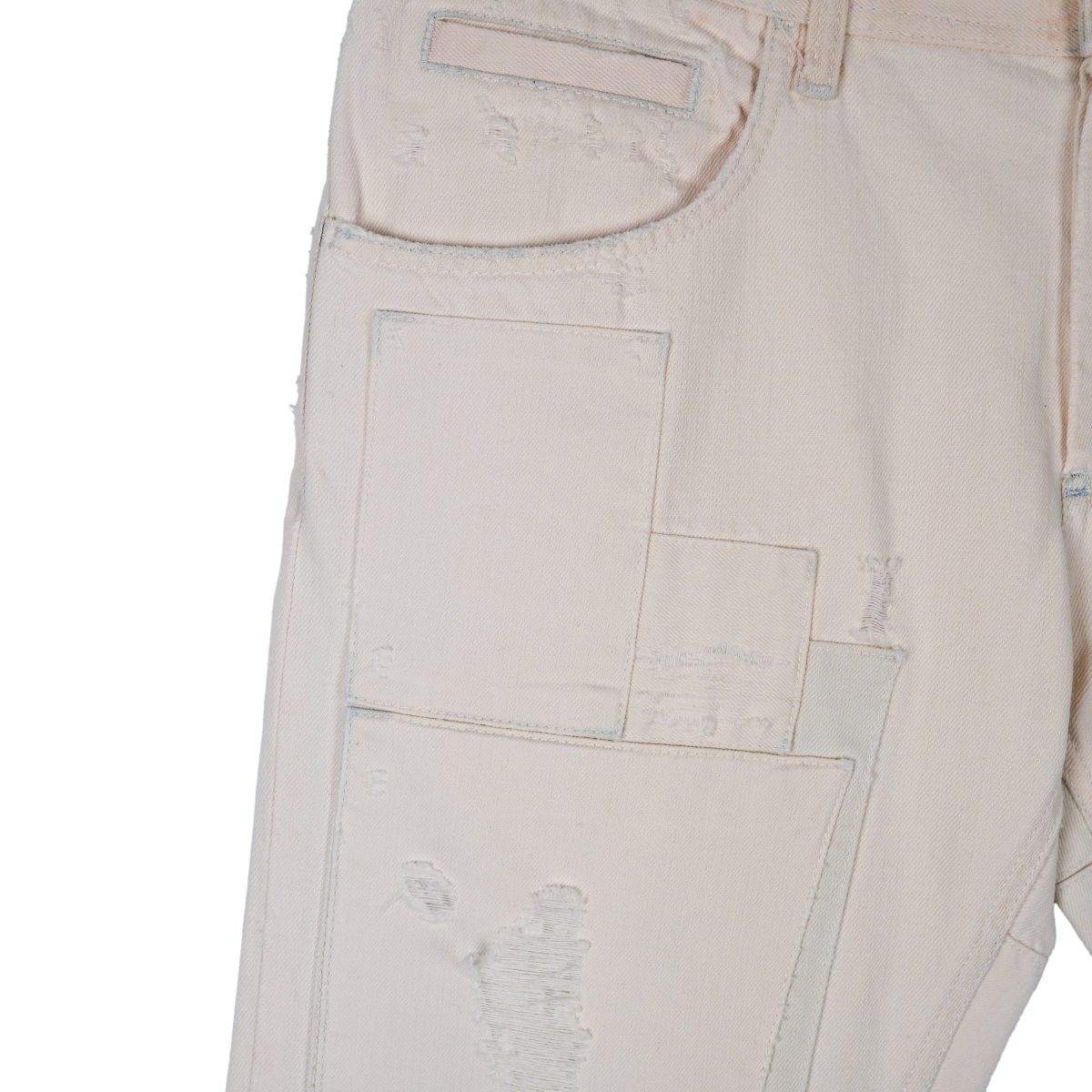 Dolce Gabbana White Distressed Patchwork Denim Pants Jeans — photo 7