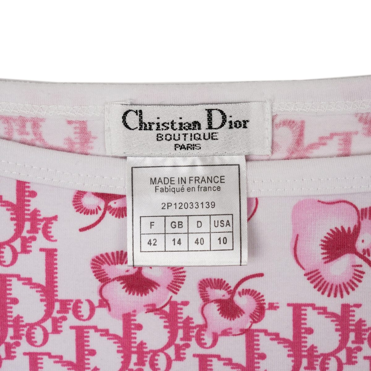 Dior Boutique Paris Pink Monogram Floral Cropped Tank Top — photo 6