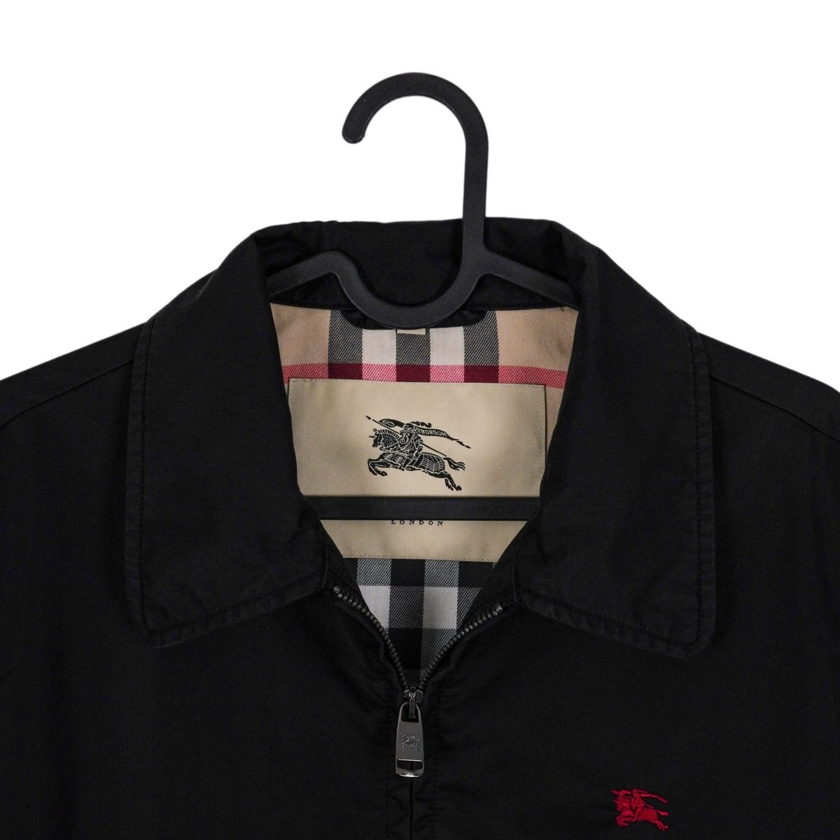 Burberry London Black Nova Check Embroidered Logo Zip Jacket — photo 3