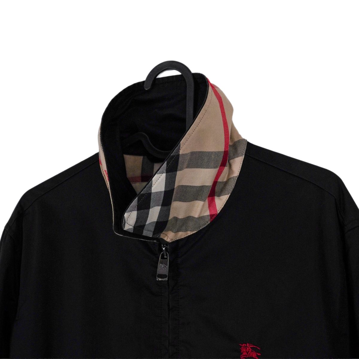 Burberry London Black Nova Check Embroidered Logo Zip Jacket — photo 5