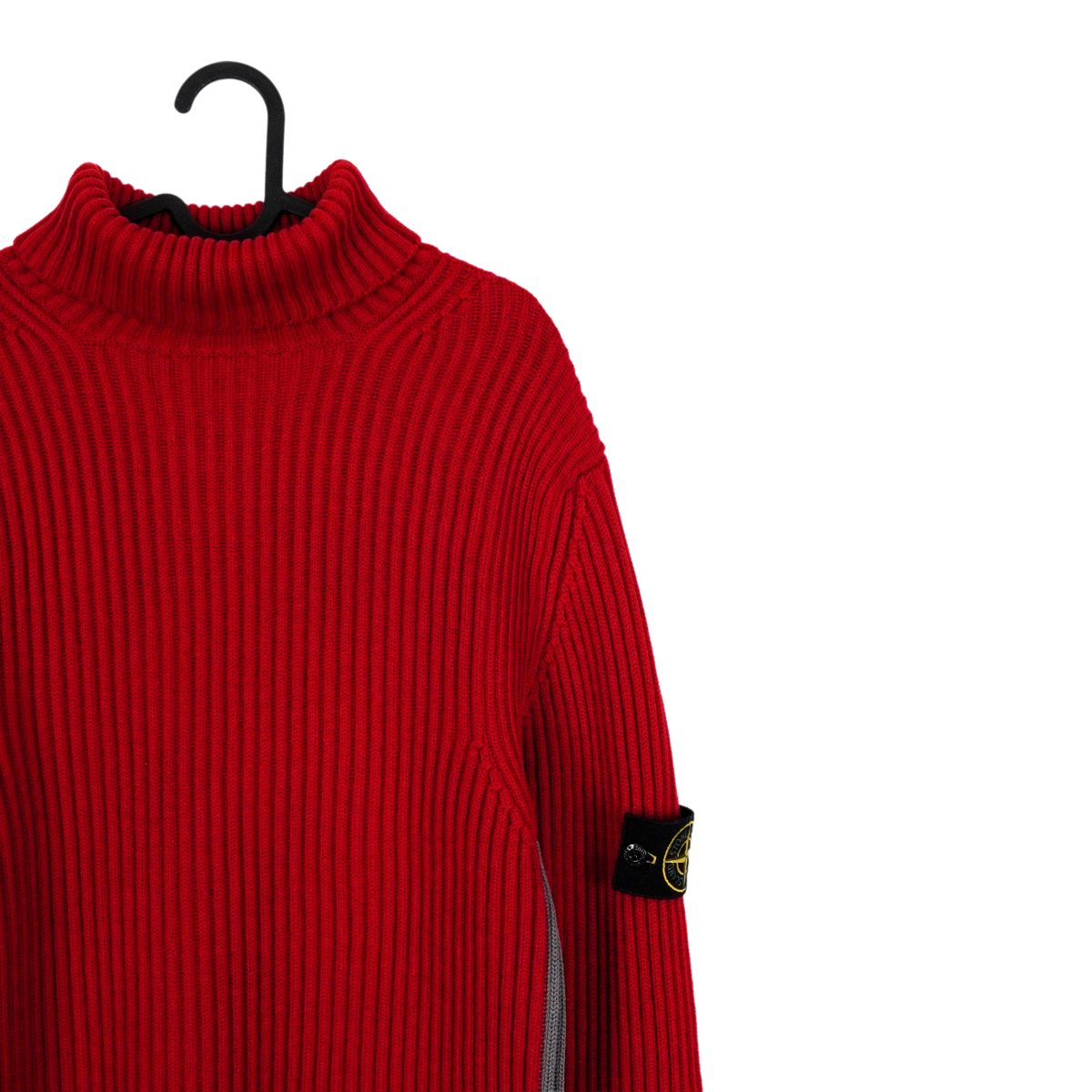 Vintage Stone Island 2001 Red Chunky Wool Turtleneck Sweater — photo 4