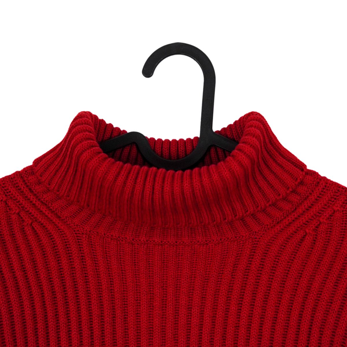 Vintage Stone Island 2001 Red Chunky Wool Turtleneck Sweater — photo 3