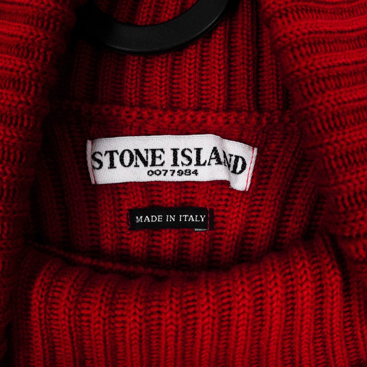 Vintage Stone Island 2001 Red Chunky Wool Turtleneck Sweater — photo 9