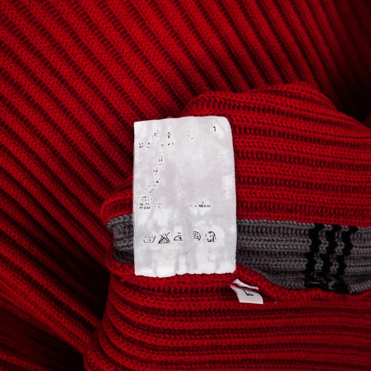 Vintage Stone Island 2001 Red Chunky Wool Turtleneck Sweater — photo 11