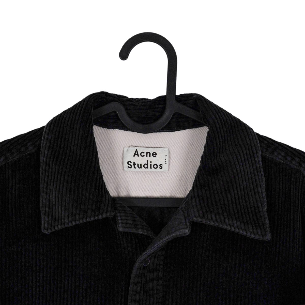 Acne Studios Black Wide Wale Corduroy Overshirt Mens Jacket — photo 2