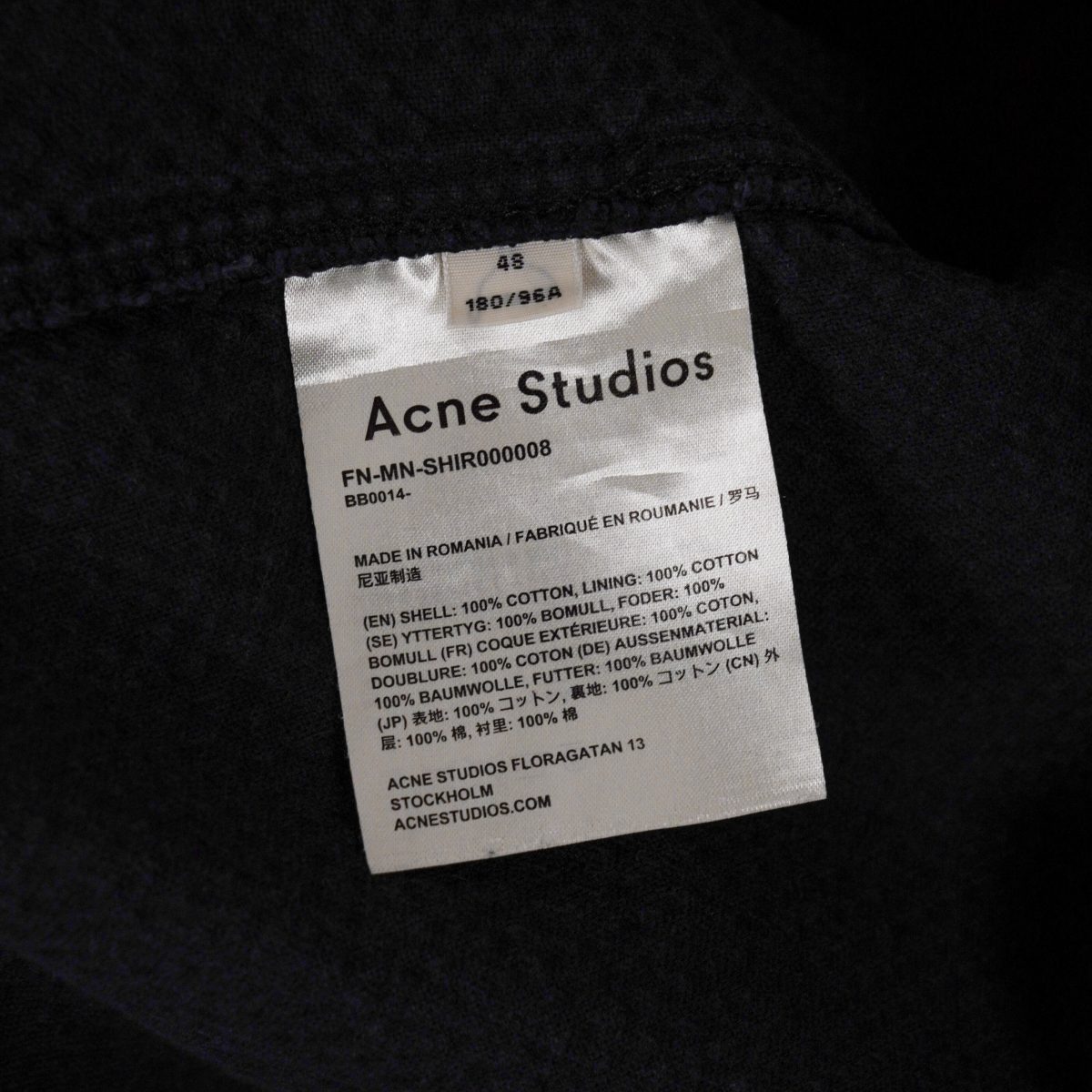 Acne Studios Black Wide Wale Corduroy Overshirt Mens Jacket — photo 8