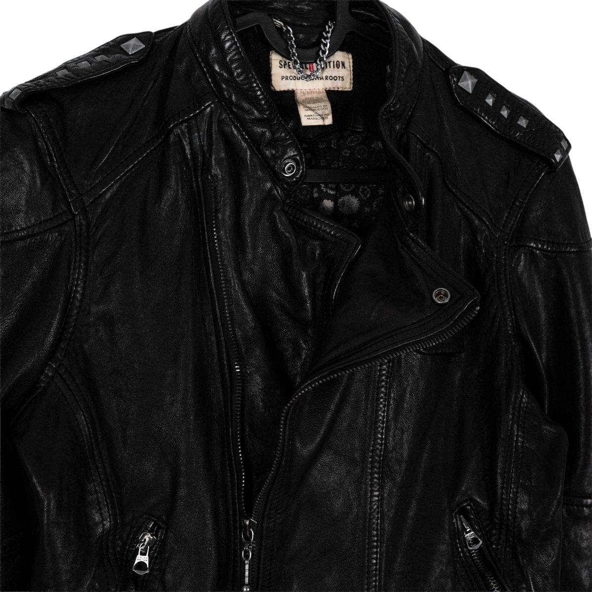 Levi's Special Edition Black Leather Studded Moto Jacket — photo 6