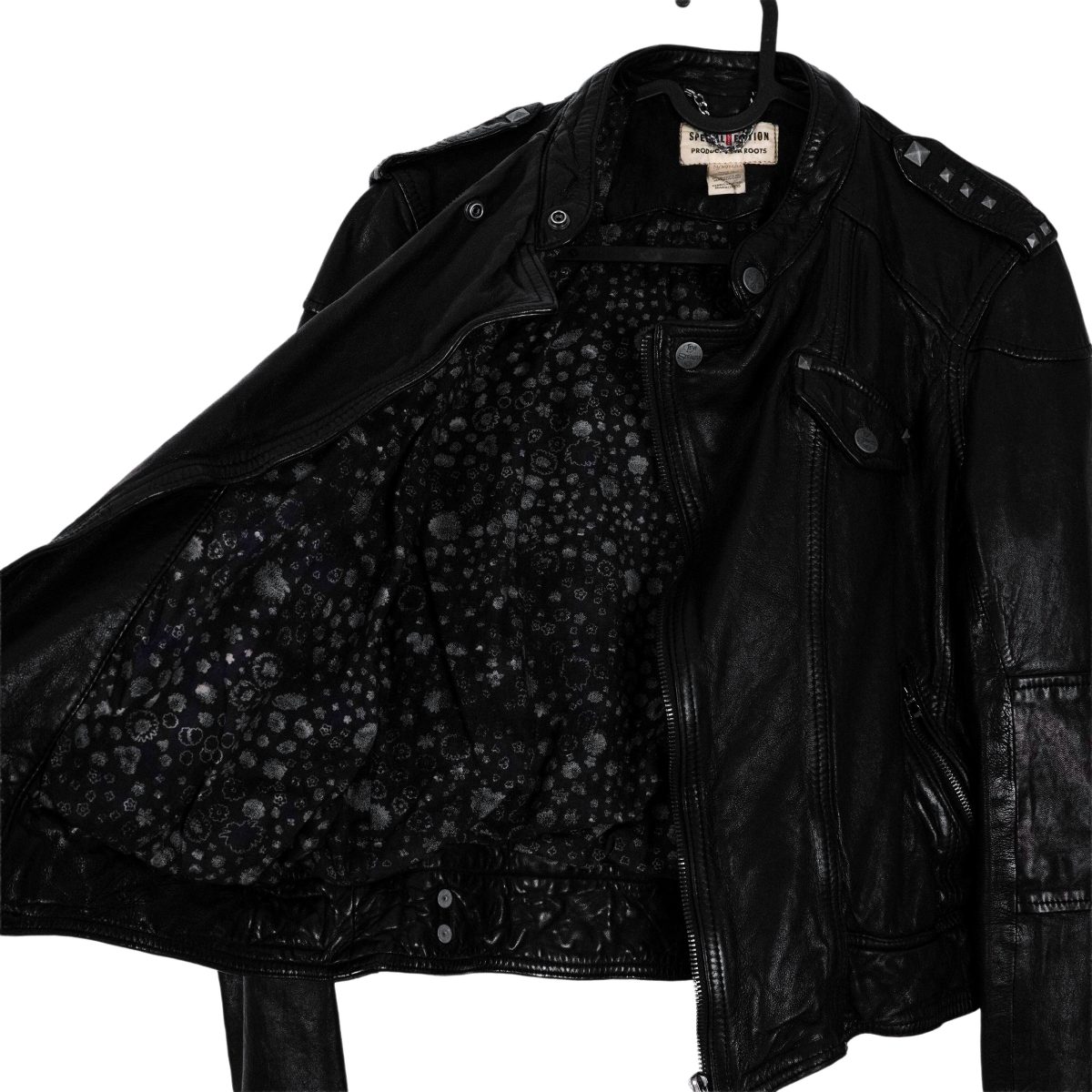 Levi's Special Edition Black Leather Studded Moto Jacket — photo 7
