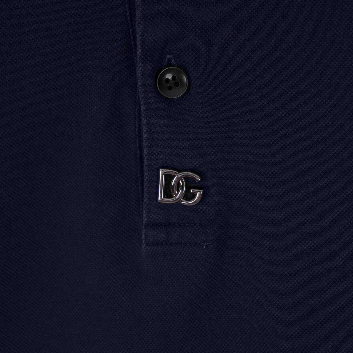 Vintage Dolce Gabbana Navy Metal DG Logo Italian Polo Shirt — photo 4