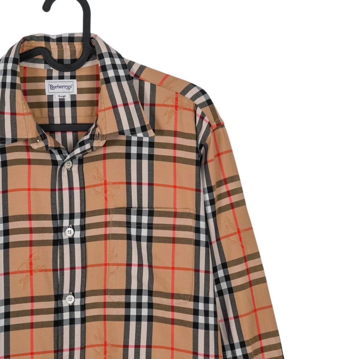 Vintage Burberrys Camel Nova Check Embroidered Logo Shirt — photo 3
