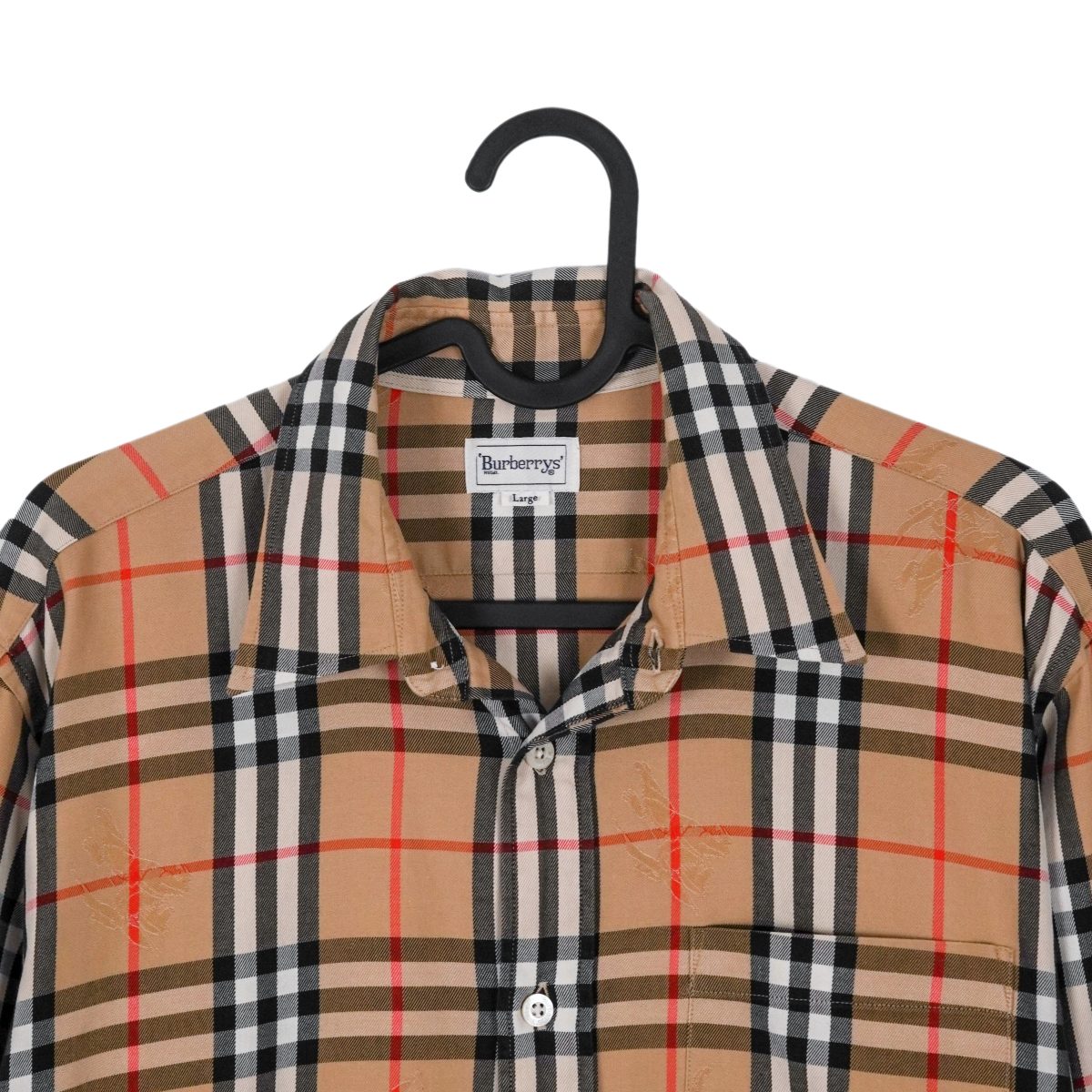 Vintage Burberrys Camel Nova Check Embroidered Logo Shirt — photo 2