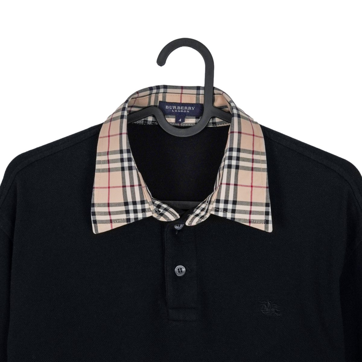 Burberry London Black Wool Blend Long Sleeve Logo Polo Shirt — photo 2