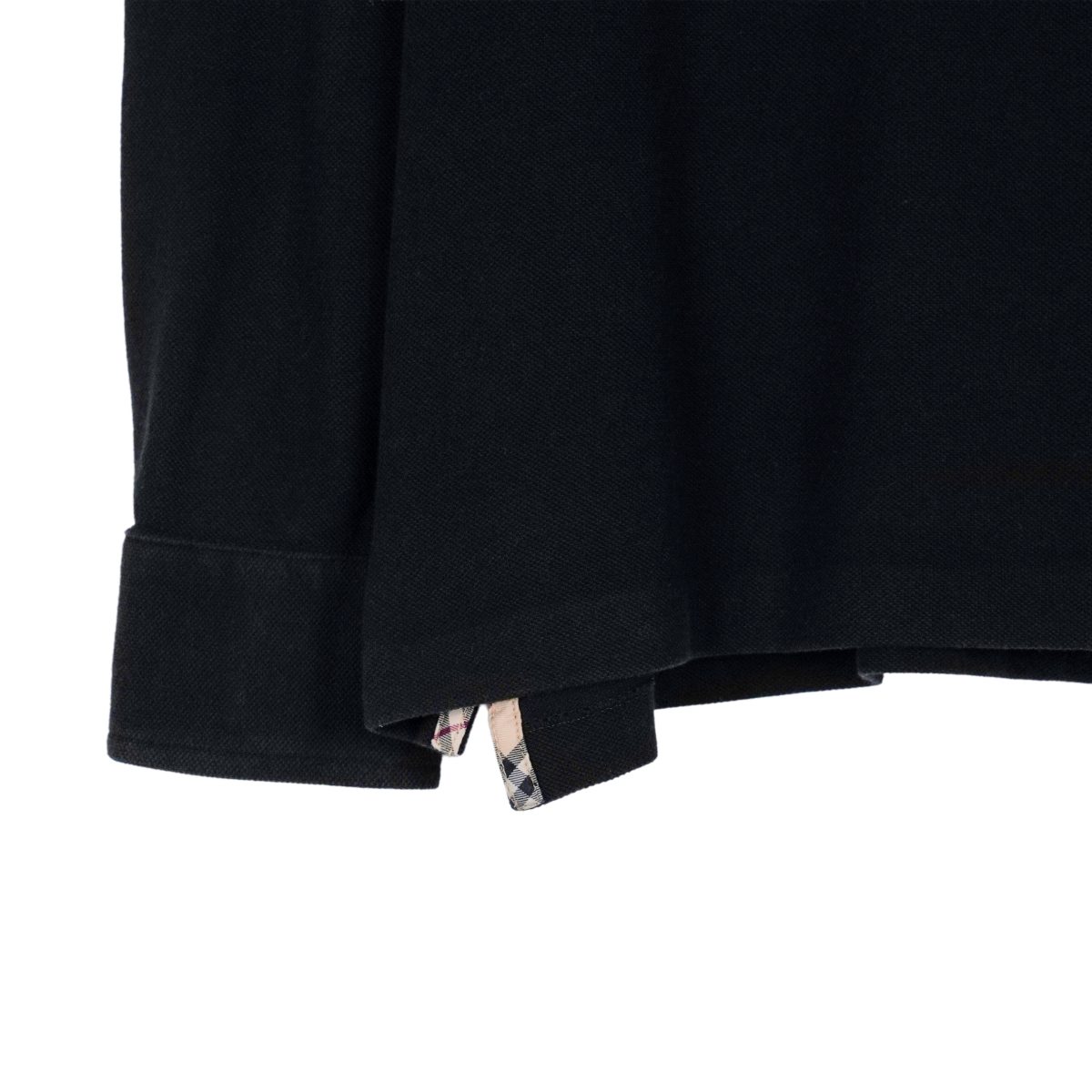 Burberry London Black Wool Blend Long Sleeve Logo Polo Shirt — photo 6