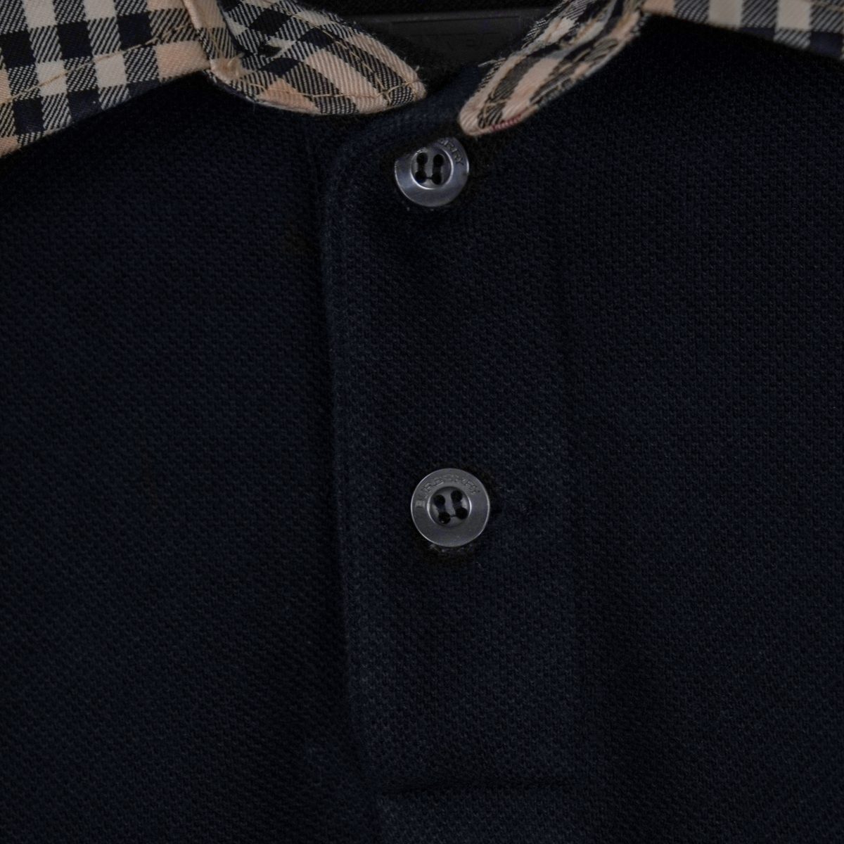 Burberry London Black Wool Blend Long Sleeve Logo Polo Shirt — photo 3