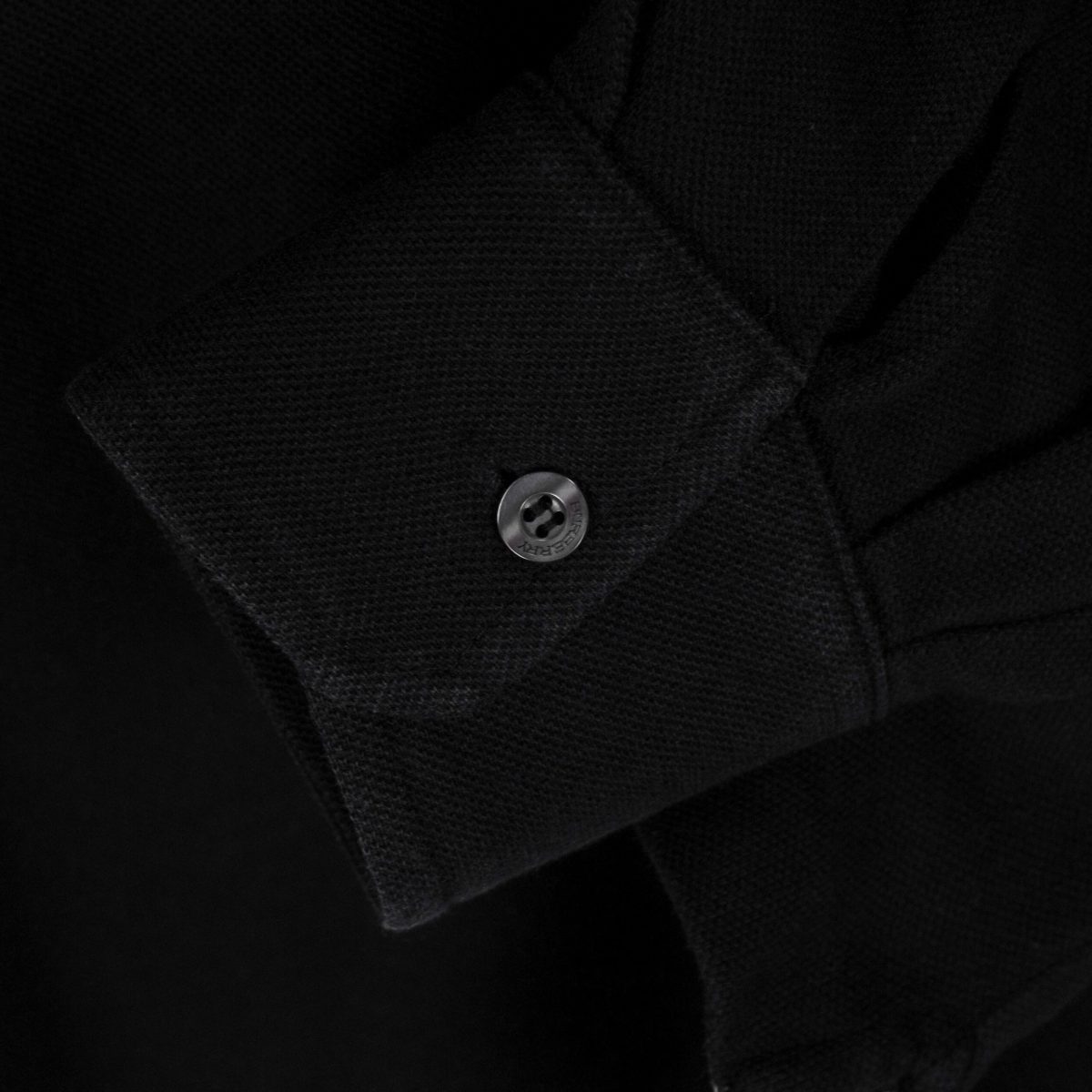 Burberry London Black Wool Blend Long Sleeve Logo Polo Shirt — photo 4