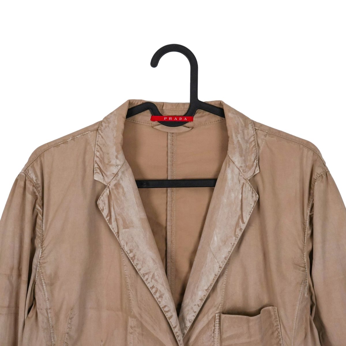 Vintage Prada Sport Beige Garment Dyed Logo Blazer Jacket — photo 3