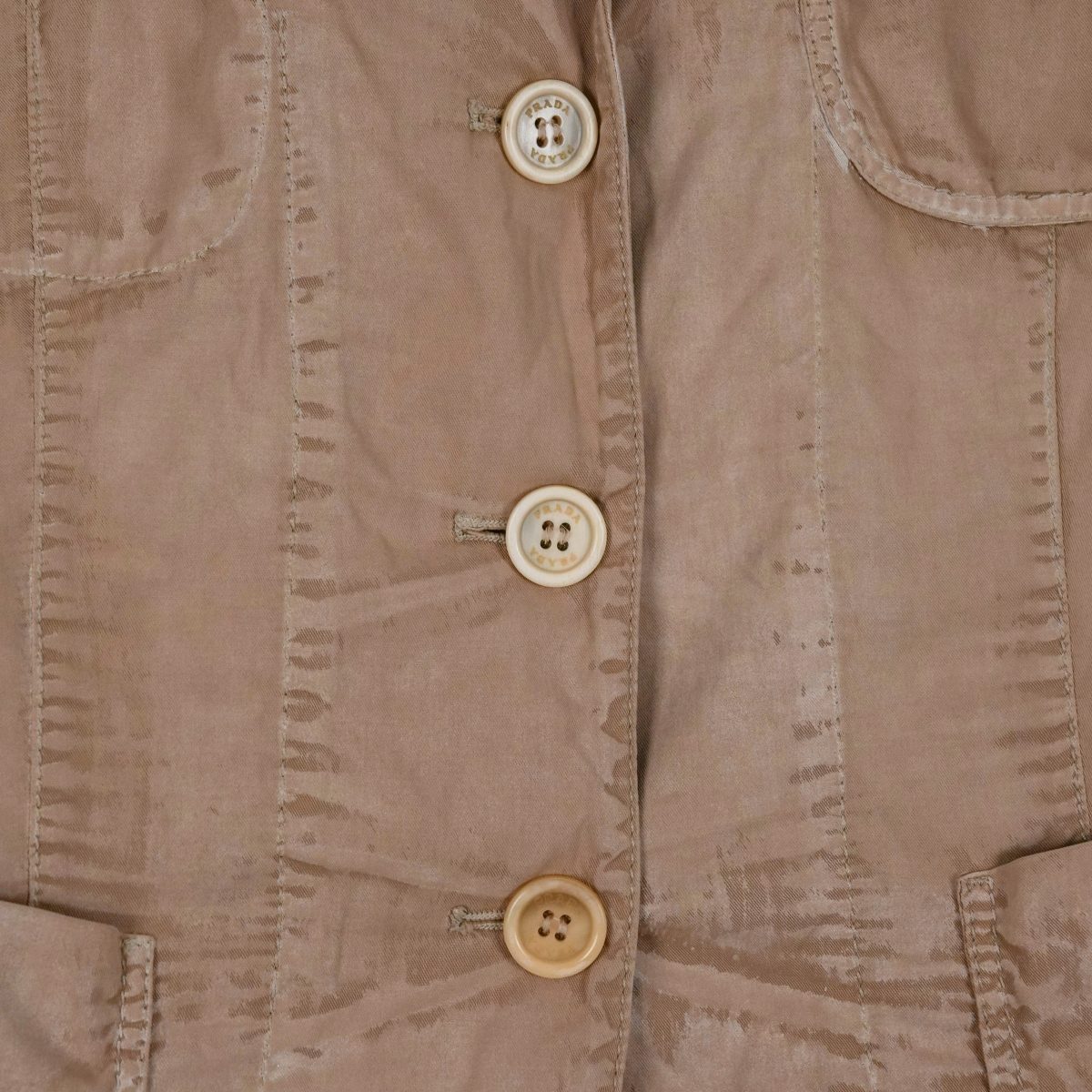 Vintage Prada Sport Beige Garment Dyed Logo Blazer Jacket — photo 7