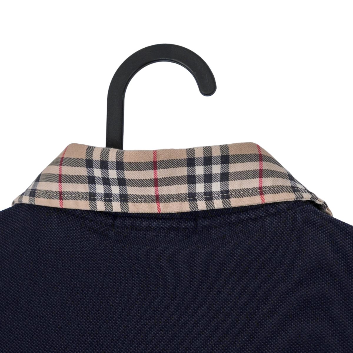 Burberry London Navy Nova Check Embroidered Logo Polo Shirt — photo 7