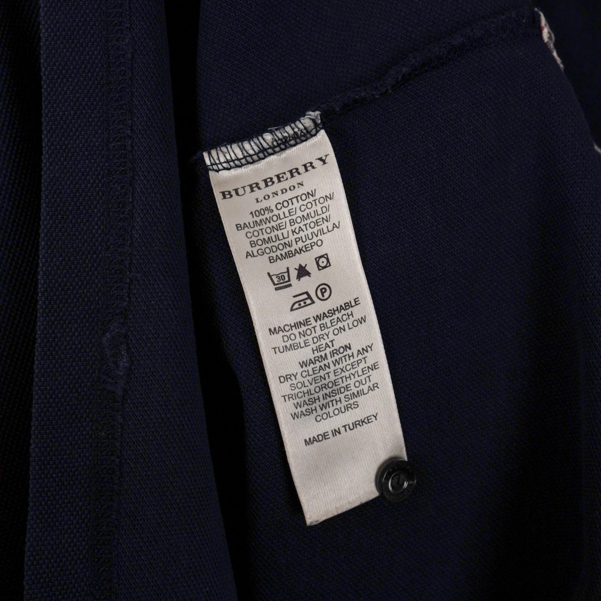 Burberry London Navy Nova Check Embroidered Logo Polo Shirt — photo 9