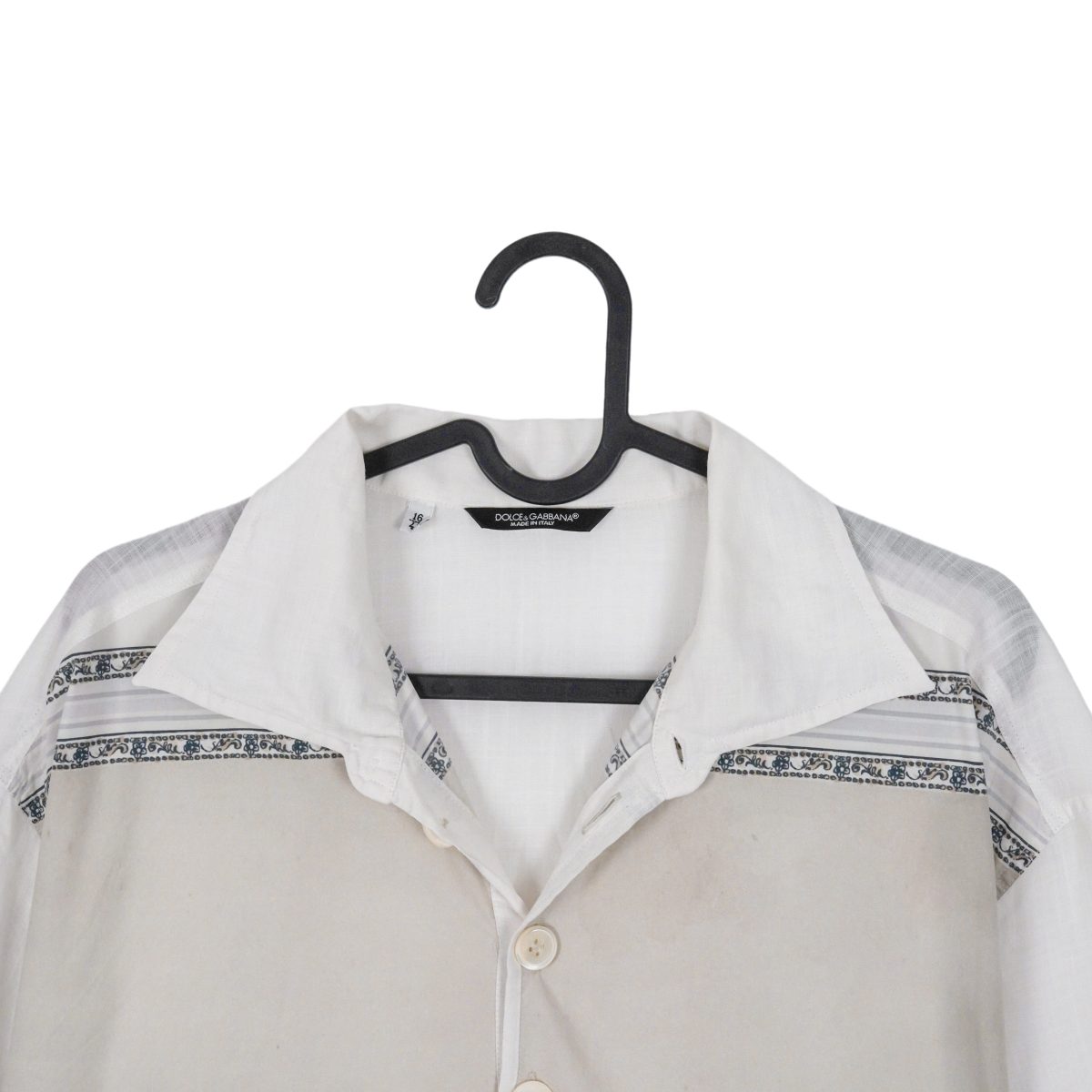 Dolce Gabbana White Linen Hemp Parthenon Print Polo Shirt — photo 2
