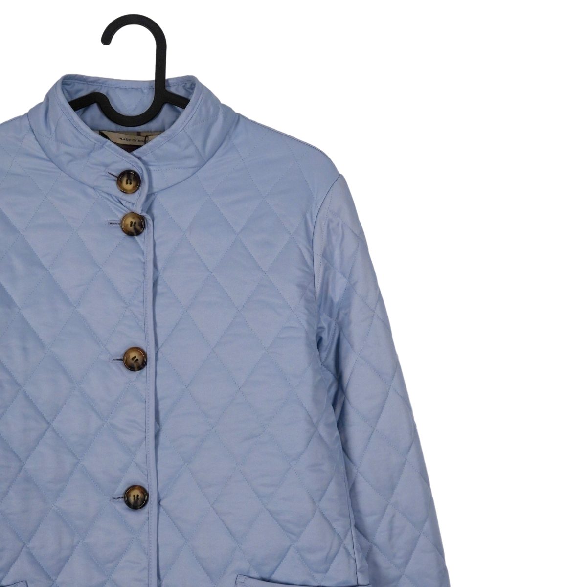 Burberry London Light Blue Nova Check Diamond Quilted Jacket — photo 4
