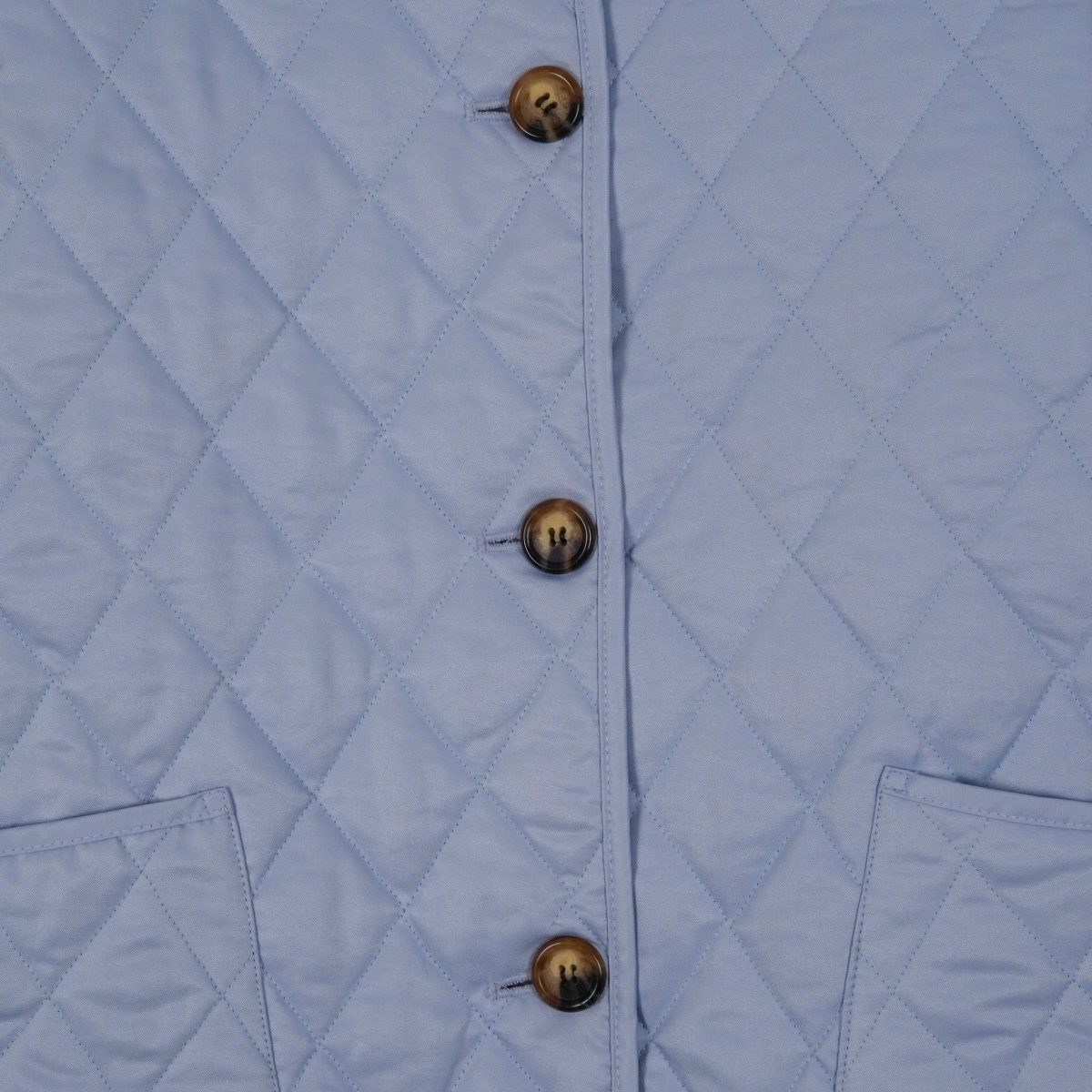 Burberry London Light Blue Nova Check Diamond Quilted Jacket — photo 6