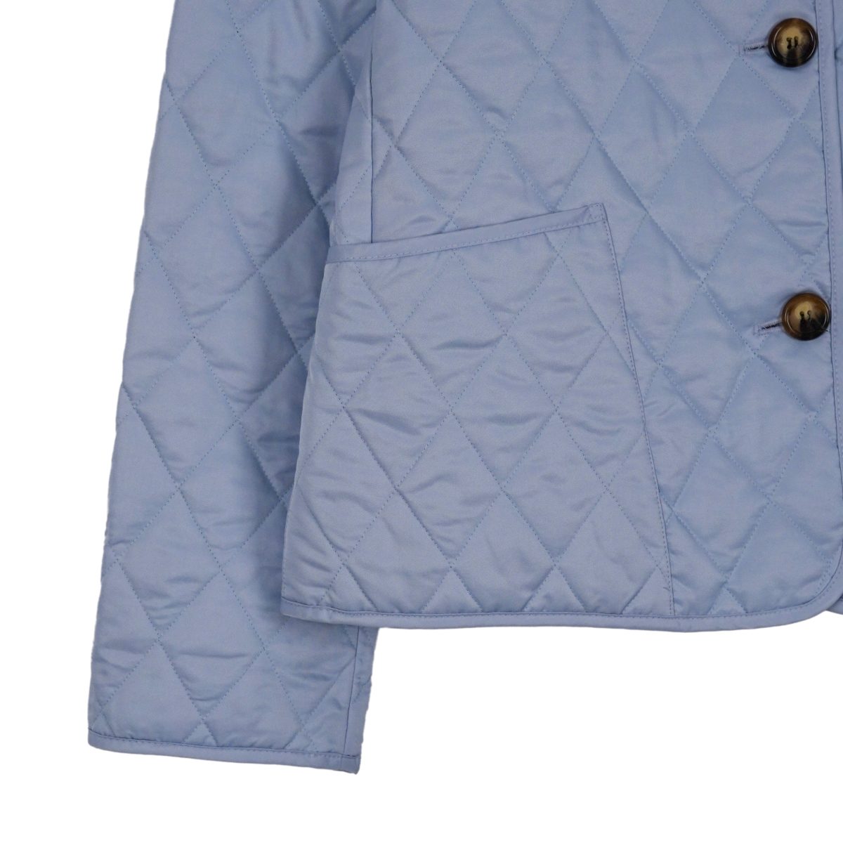 Burberry London Light Blue Nova Check Diamond Quilted Jacket — photo 7
