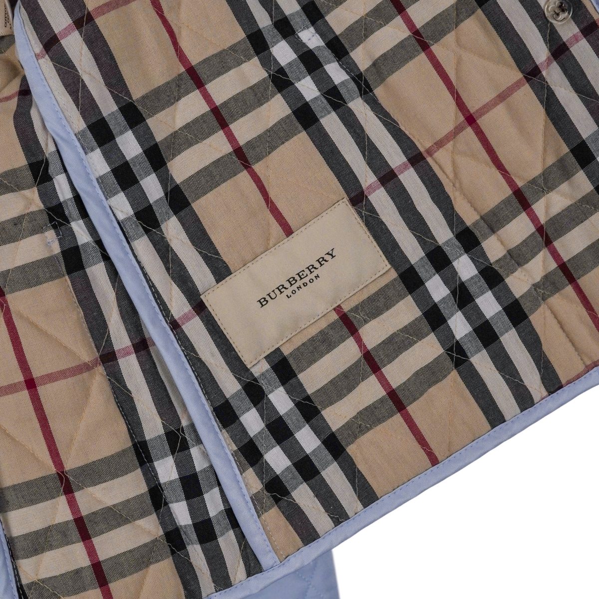 Burberry London Light Blue Nova Check Diamond Quilted Jacket — photo 11