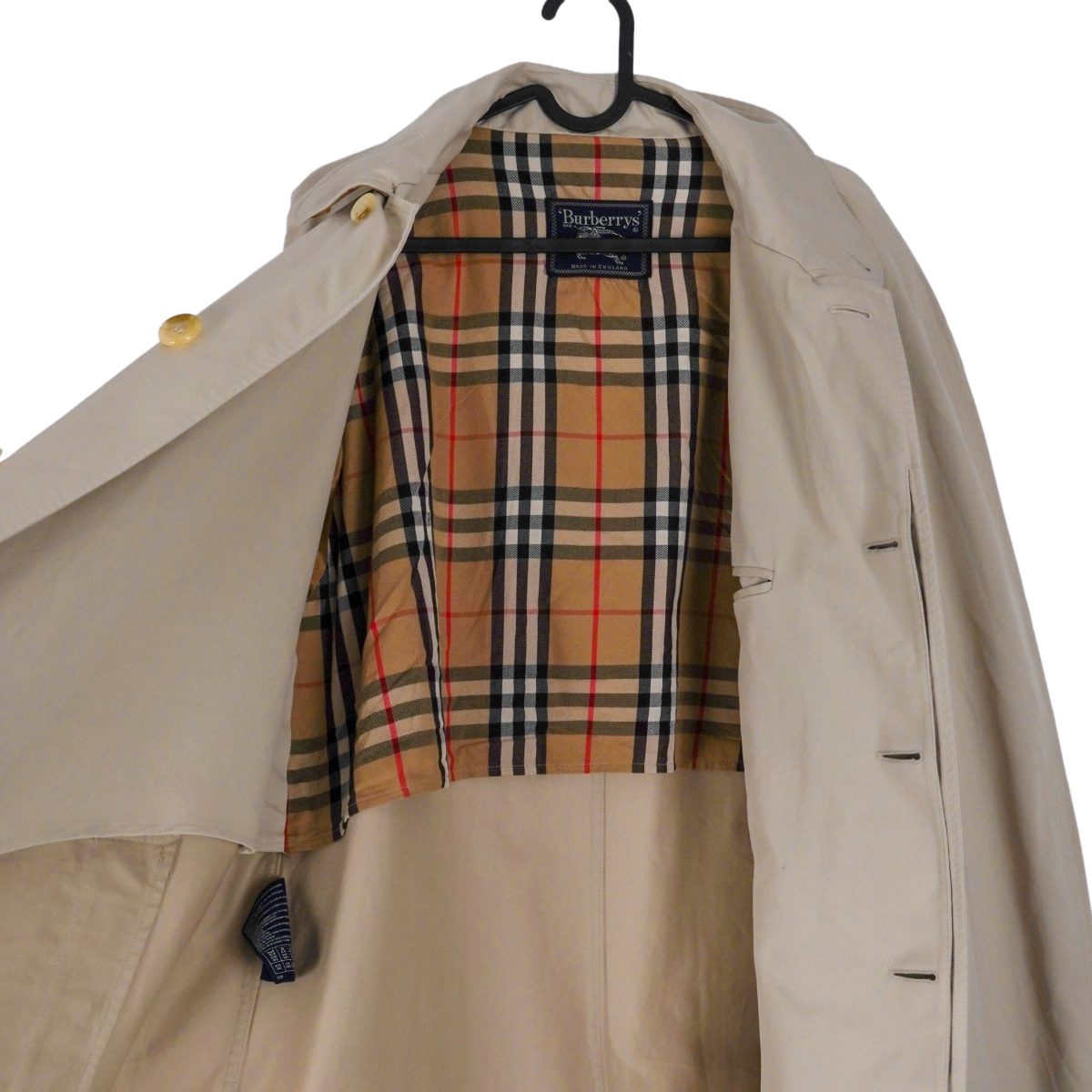 Vintage Burberrys England Beige Nova Check Logo Coat Jacket — photo 10