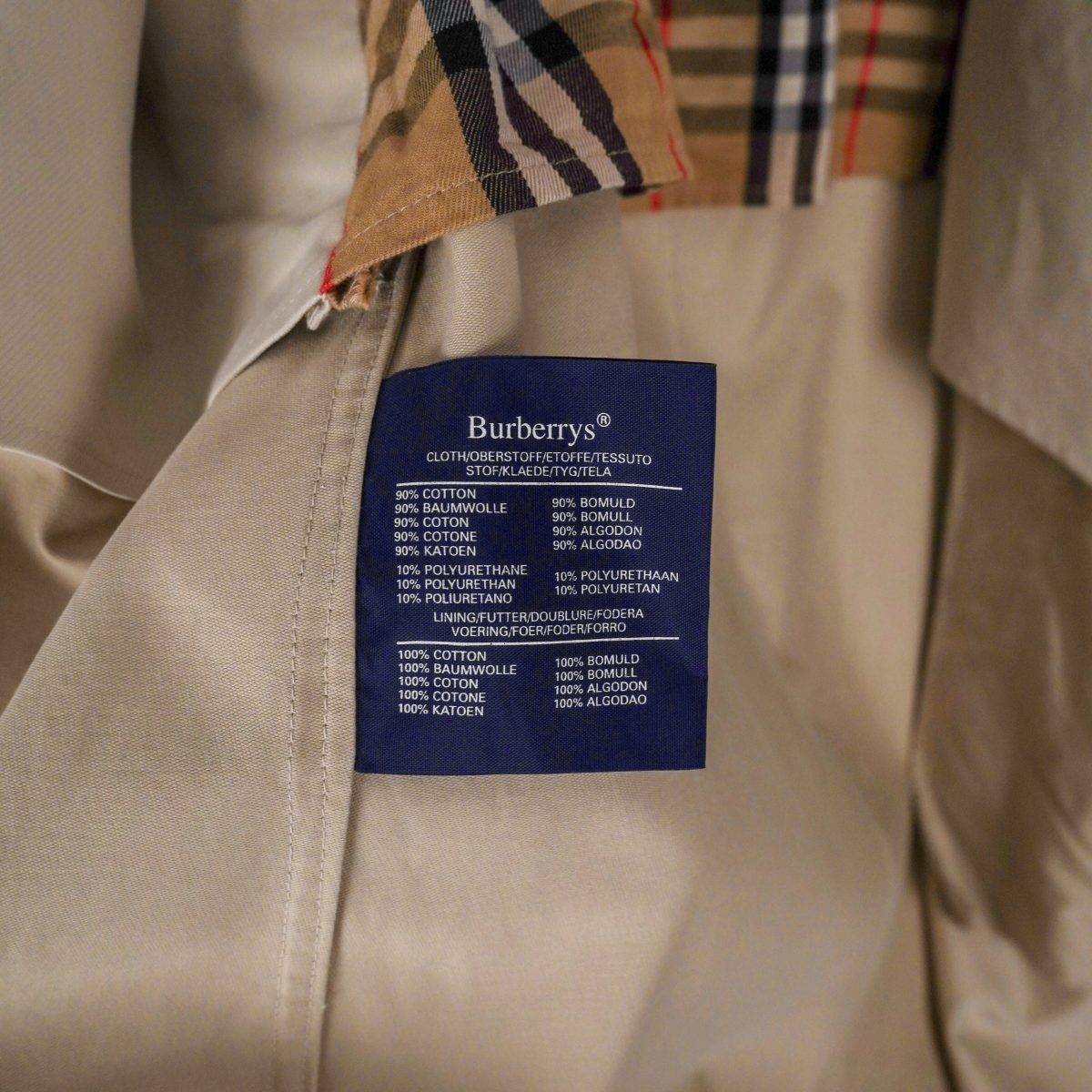 Vintage Burberrys England Beige Nova Check Logo Coat Jacket — photo 12