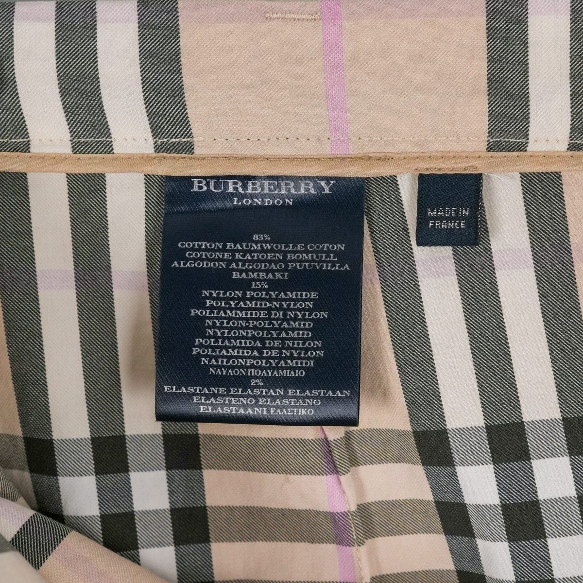 Burberry London Beige Nova Check Straight Trousers Pants — photo 8