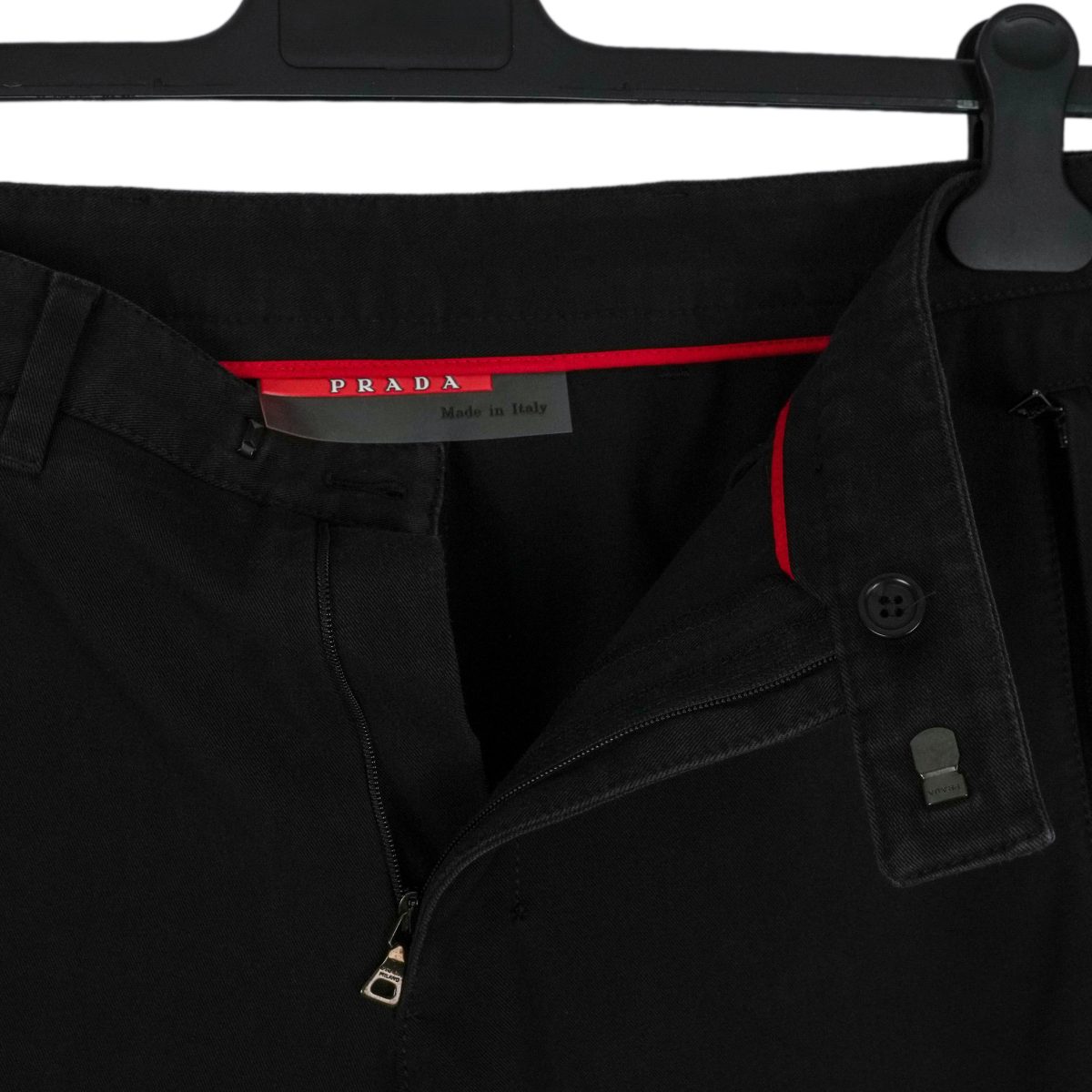 Prada Linea Rossa Black Stretch Tab Logo Trousers Pants — photo 7