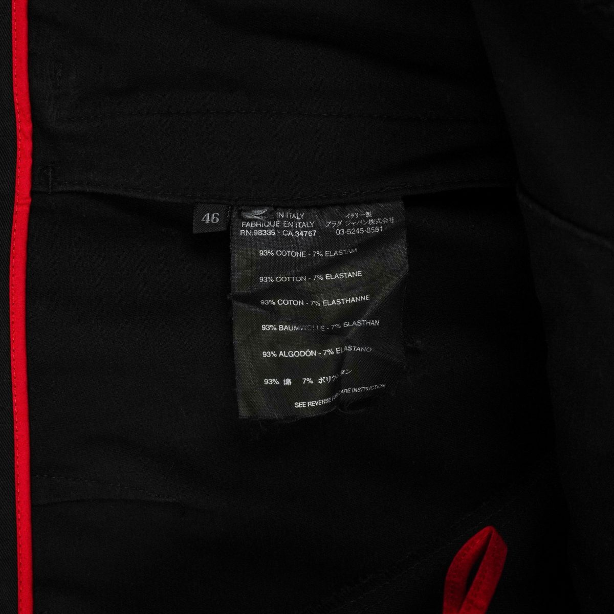Prada Linea Rossa Black Stretch Tab Logo Trousers Pants — photo 10