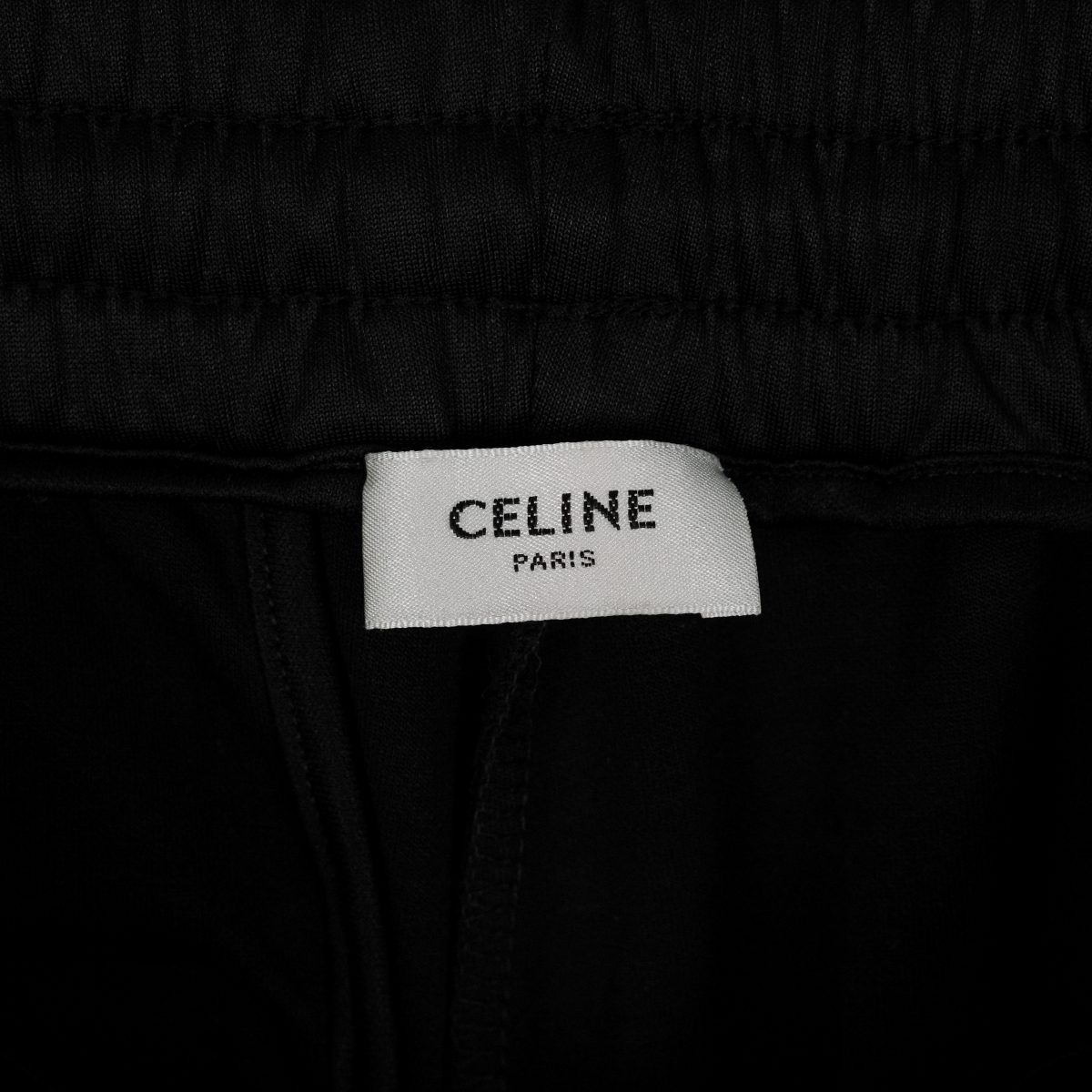 Celine Paris Black Wool Blend Side Stripe Logo Track Pants — photo 11