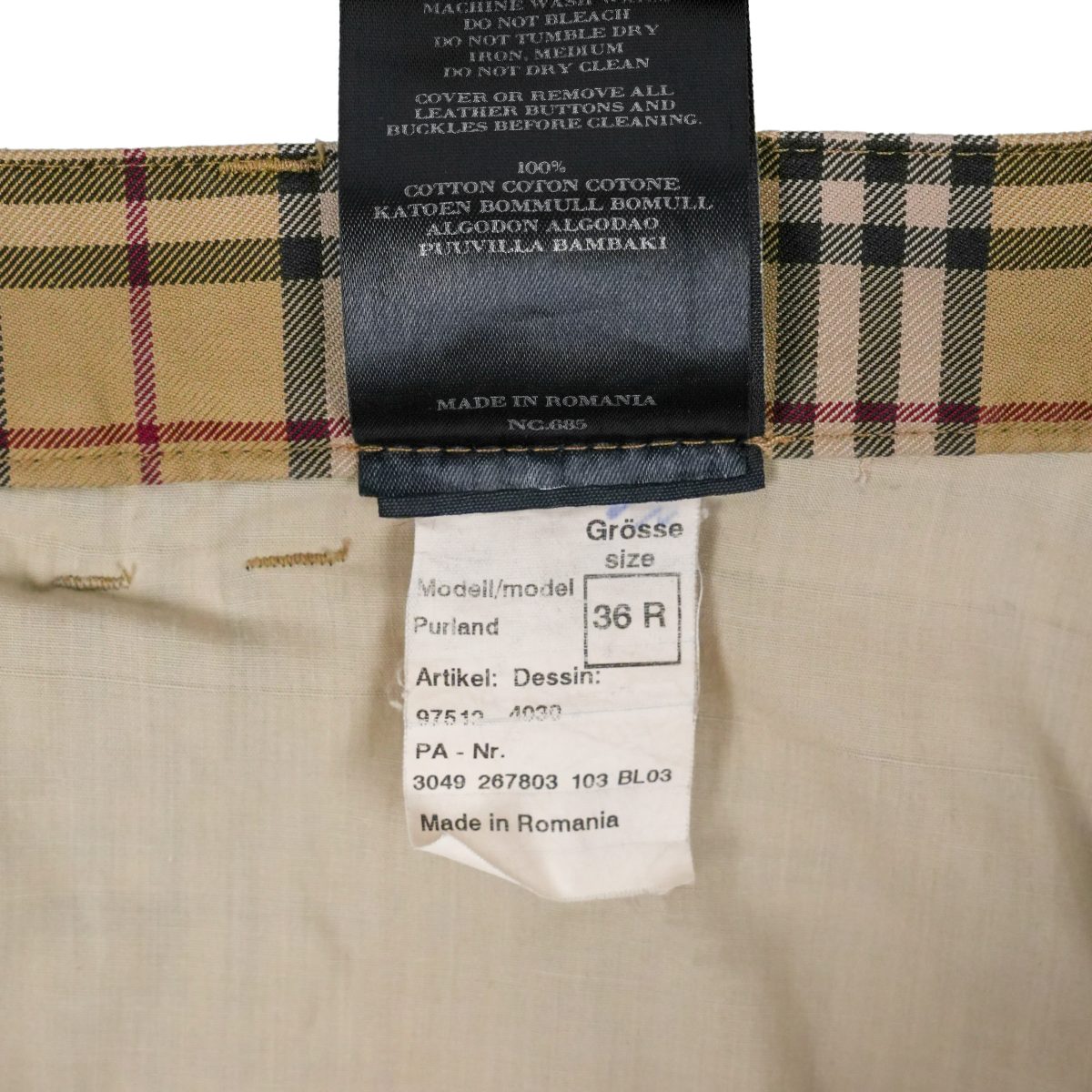 Burberry London Beige Nova Check Straight Leg Trousers Pants — photo 10