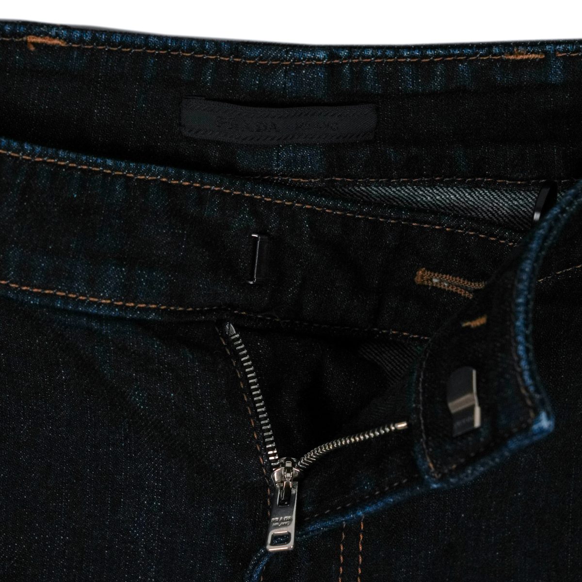 Prada Milano Dark Indigo Logo Selvedge Denim Jeans Pants — photo 7