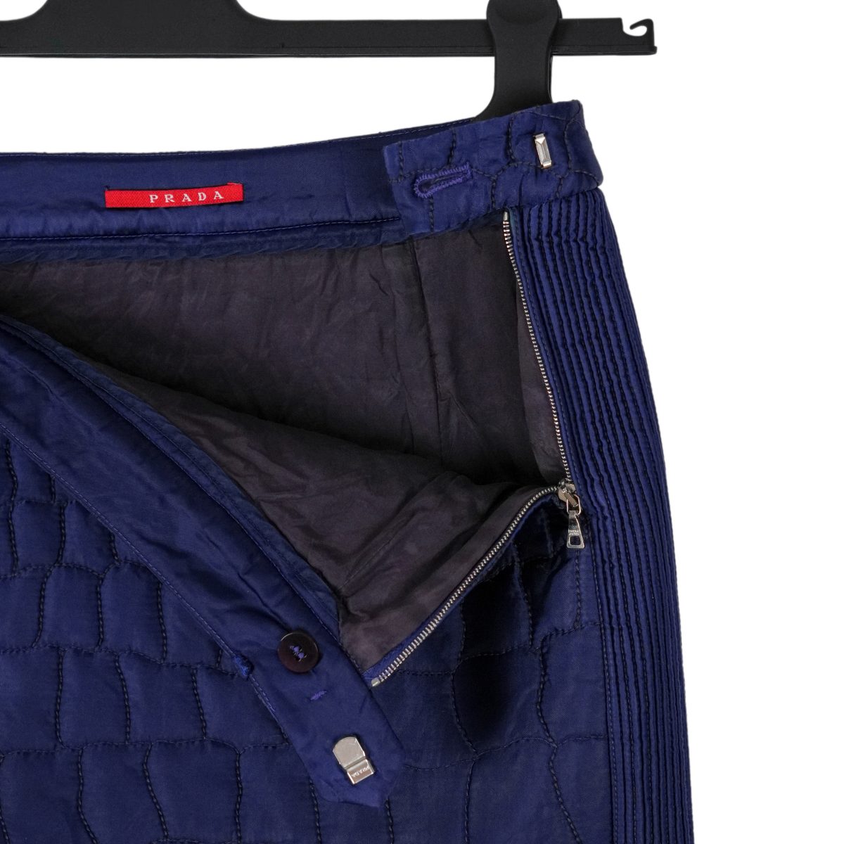 Vintage Prada Sport Y2K Blue Quilted Padded Nylon Mini Skirt — photo 6