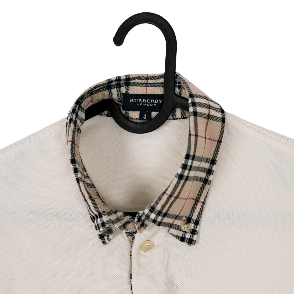 Burberry London Beige Nova Check Embroidered Logo Polo Shirt — photo 3