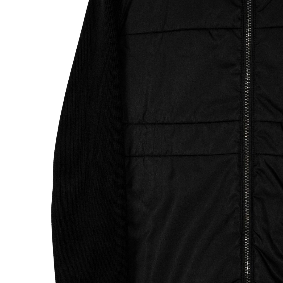 Vintage Prada Black Nylon Rib Knit Logo Wool Cardigan Jacket — photo 5