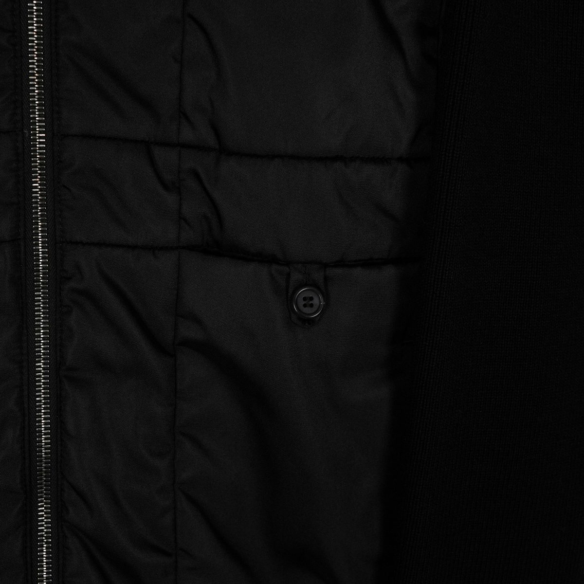 Vintage Prada Black Nylon Rib Knit Logo Wool Cardigan Jacket — photo 6