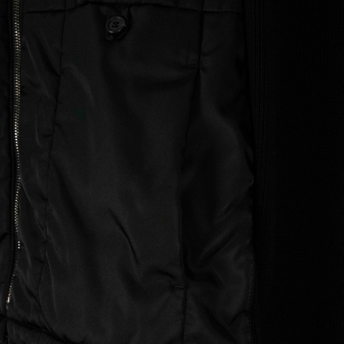 Vintage Prada Black Nylon Rib Knit Logo Wool Cardigan Jacket — photo 9
