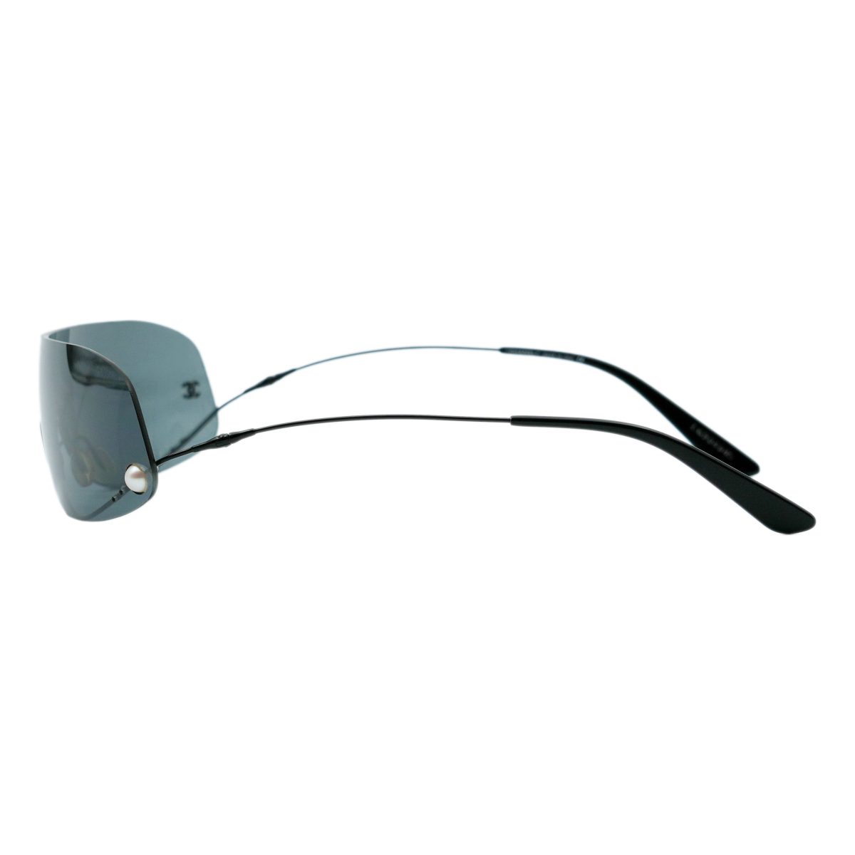 Vintage Chanel 4054 Black Rimless Shield CC Logo Sunglasses — photo 3