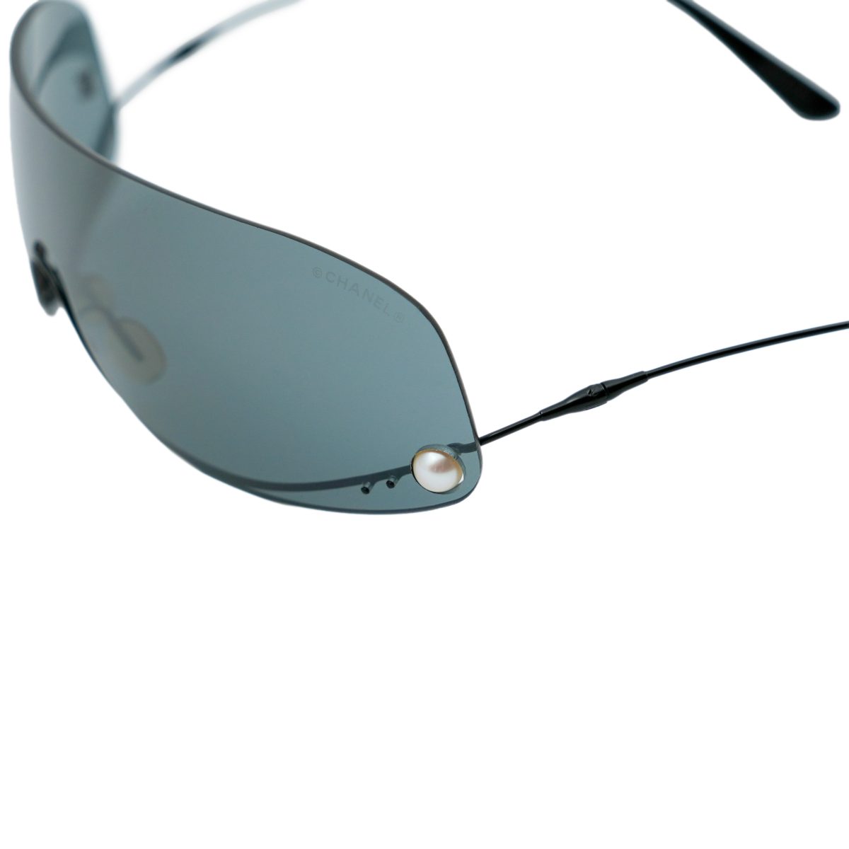 Vintage Chanel 4054 Black Rimless Shield CC Logo Sunglasses — photo 4