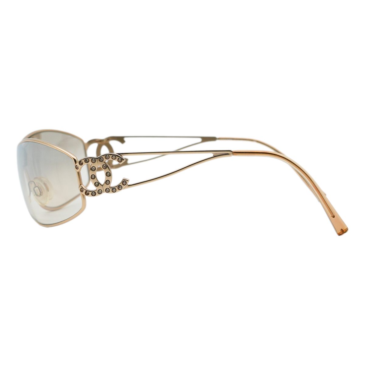Chanel 4073 Gold Gradient Crystal CC Logo Y2K Sunglasses — photo 3